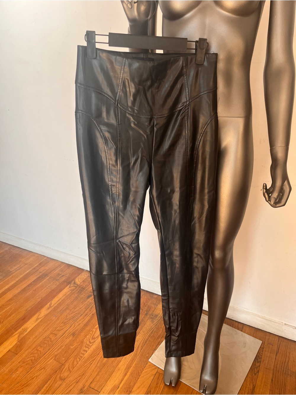 Zara Black Faux Leather Leggings